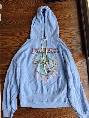 Daydreamer Light Blue Hoodie with Pale Yellow Drawcords